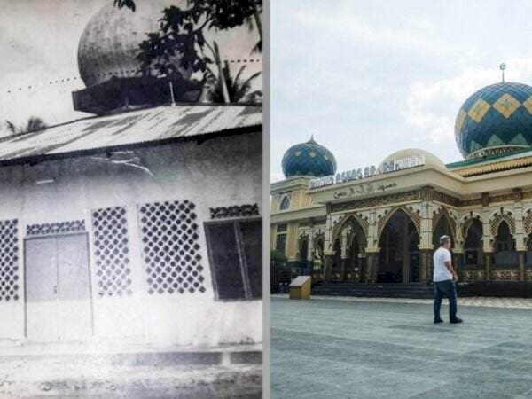 Masya Allah, Masjid Terindah di Pekanbaru Ini Dulunya Berdinding Kayu dan Beratap Daun!