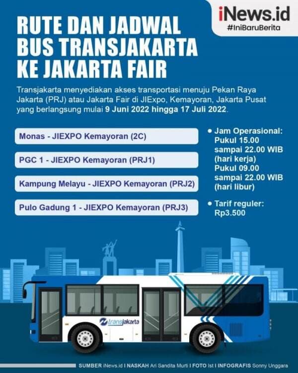 Infografis Rute dan Jadwal Bus Transjakarta ke Jakarta Fair