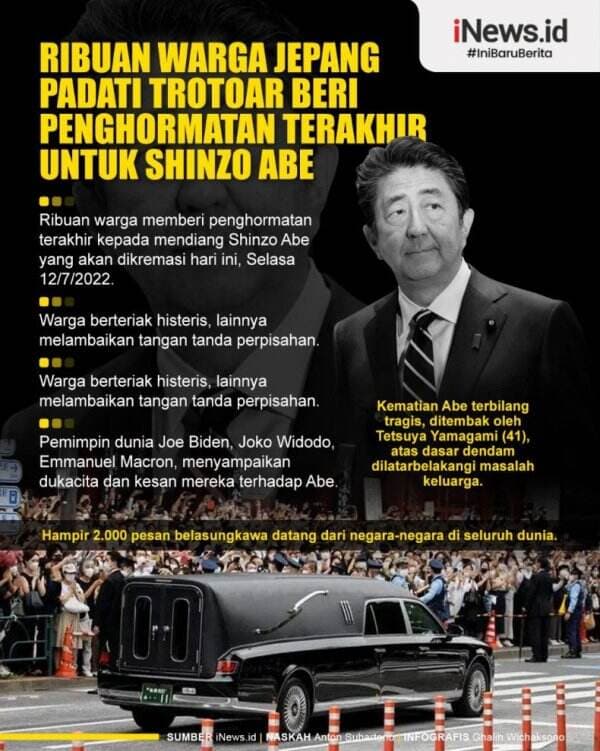 Infografis Ribuan Warga Jepang Beri Penghormatan Terakhir untuk Shinzo Abe