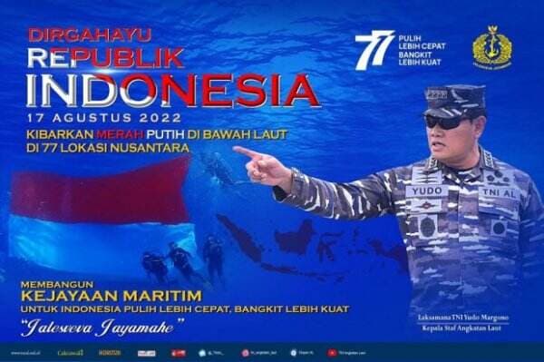 HUT RI, Bendera Merah Putih Dikibarkan di Bawah Laut di 77 Lokasi