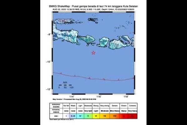 Gempa Bumi di Bali, Getarannya Hingga Banyuwangi