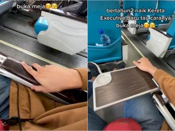 Viral Penumpang Baru Tahu Cara Buka Meja di Kereta Api Executive, Netizen: Gak Kepikiran