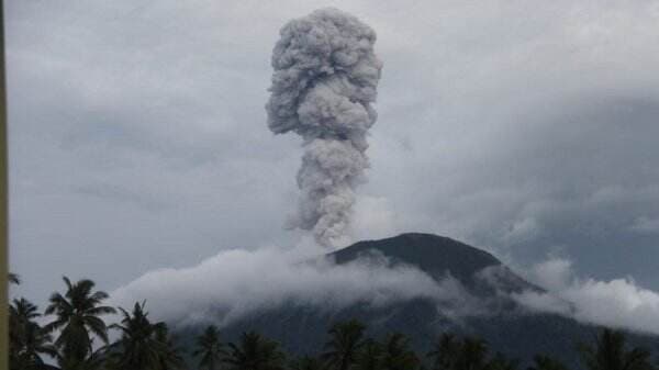 Gunung Ibu di Halmahera Erupsi, Tinggi Kolom Abu Capai 600 Meter di Atas Puncak