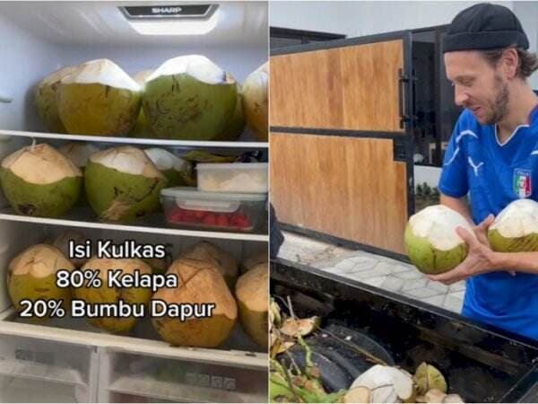 Viral Bule Jadi Hobi Minum Air Kelapa Muda Gara-gara Kelamaan Tinggal di Indonesia