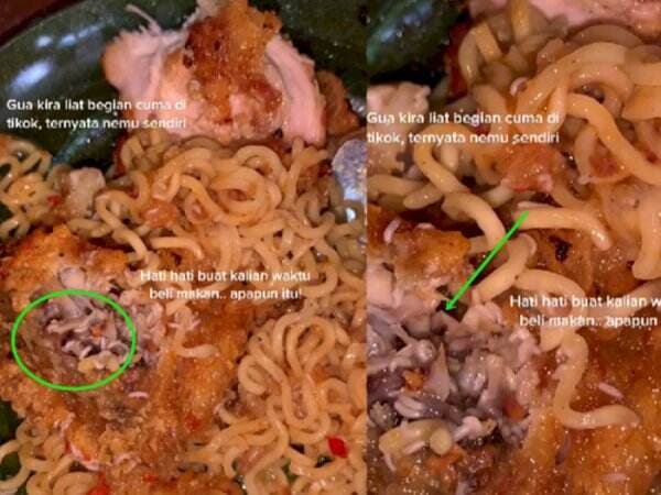 Jijik! Cowok Ini Temukan Banyak Belatung dalam Mie Goreng Ayam Geprek: Dengkul Auto Lemes