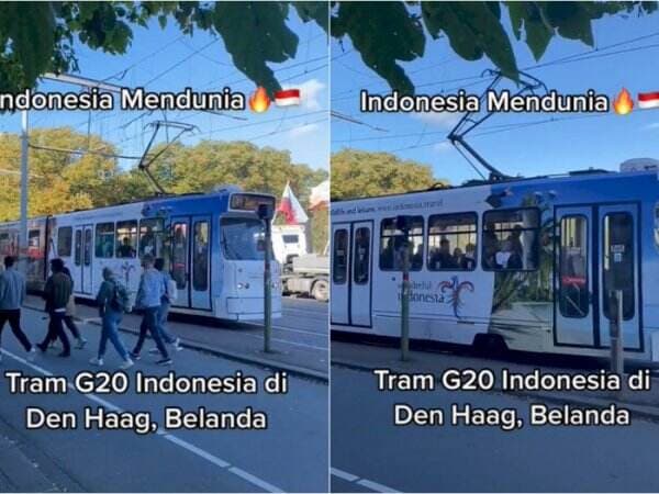 Bangga! Tram G20 Indonesia Melintas di Belanda, Lewati Gedung Konferensi Meja Bundar 1949