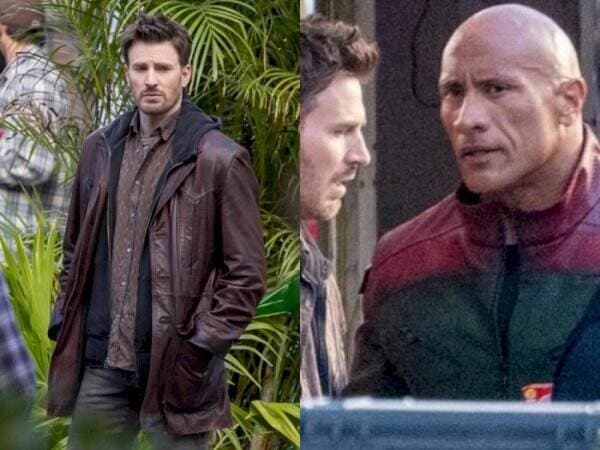 Chris Evans dan Dwayne Johnson Keciduk Syuting Film Baru, Beberapa Foto Bocor di Medsos!