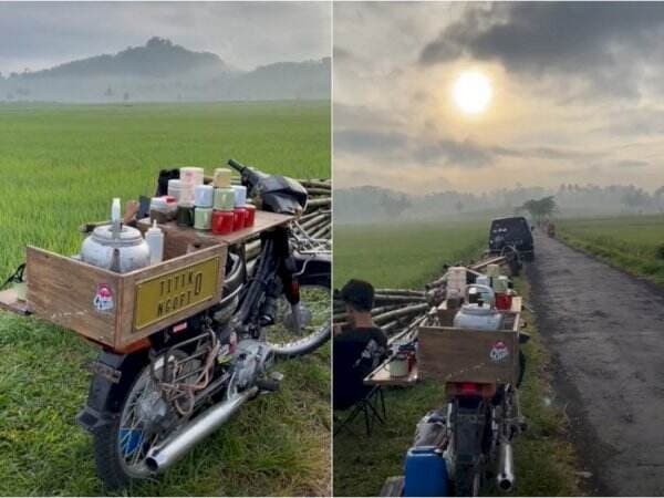 Jual Kopi di Pinggir Sawah, Pemandangannya Bikin Gak Mau Pulang, Adem Banget