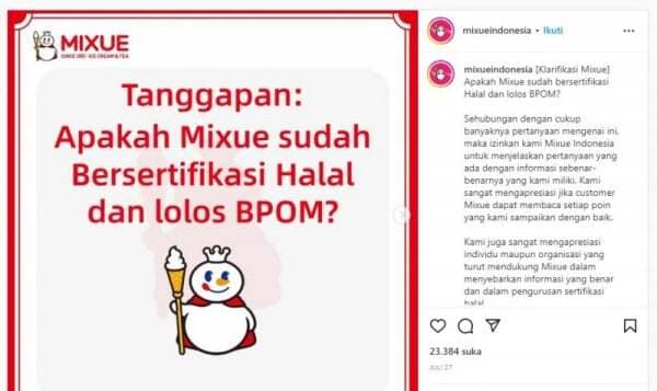 Viral Es Krim Mixue: Murah, Enak Tapi Belum Bersertifikat Halal