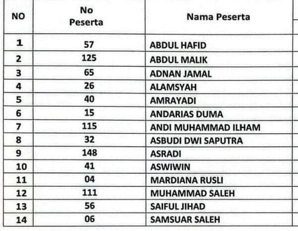 Sisa Satu Perempuan, Berikut Nama-nama 14 Calon Anggota Bawaslu Sulsel yang Lolos Tes Kesehatan dan Wawancara