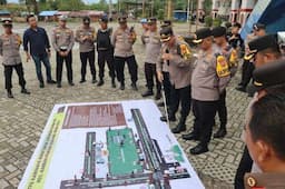 Polres Rokan Hulu Gelar Apel Pengamanan Kampanye Paslon Bupati