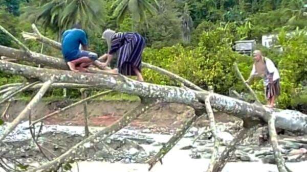 Emak-Emak di Kolut Nekat Merangkak di Pohon Seberangi Sungai Gegara Jembatan Ambruk, Ini Kata Wabup Emak-Emak di Kolut Nekat Merangkak di Pohon Seberangi Sungai Gegara Jembatan Ambruk, Ini Kata Wabup