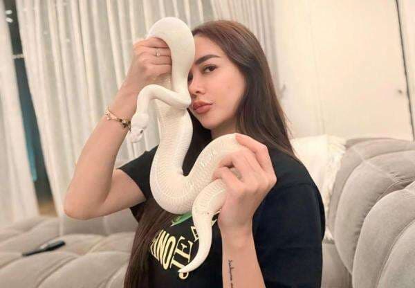 Bikin Merinding, Aura Kasih Pamer Pose Ekstrem Bareng Ular Besar Bikin Merinding, Aura Kasih Pamer Pose Ekstrem Bareng Ular Besar