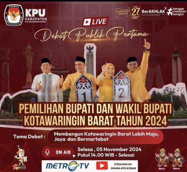 KPU Kobar Ajak Masyarakat Ikuti Debat Perdana Pilbup Kobar 5 November 2024