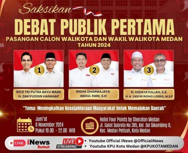 Besok Debat Perdana, KPU Medan: Paslon Harus Fokus Visi Misi, Bukan Serangan Pribadi