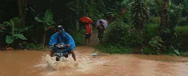 Banjir Bandang Akibat Luapan Sungai Cilangkahan Lebak,  Puluhan Hektar Sawah Warga Terendam