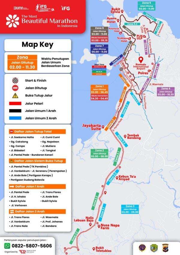 Informasi Penutupan Jalan terkait IFG Labuan Bajo Marathon 2024