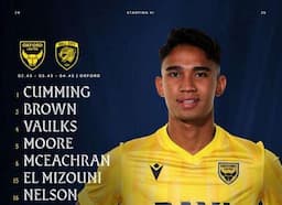 Cetak Sejarah! Marselino Ferdinan Pertama Kali Masuk Daftar Susunan Pemain Oxford United