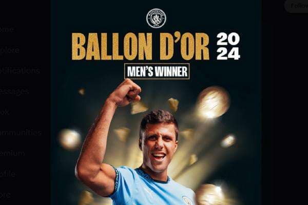 Gelandang Manchester City dan Timnas Spanyol Rodri Raih Ballon d’Or 2024