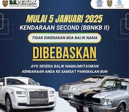 Per 5 Januari, Bea Balik Nama Kendaraan Bekas di Kalteng Dihapus