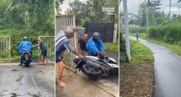 Viral Aksi Konyol Maling Balik Lagi dari Kejaran Warga karena Motornya Ketinggalan