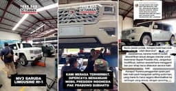 Viral Mobil Maung Garuda yang Dipakai Prabowo Servis Kaki-Kaki, Netizen Bingung Padahal Masih Baru