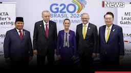 Presiden Prabowo Bertemu dan Foto Bersama Para Pemimpin MIKTA di Sela KTT G20 Brasil