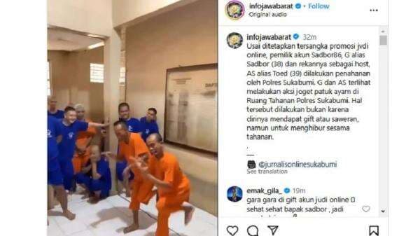 Viral Gunawan Sadbor Joget Patuk Ayam Hibur Tahanan di Dalam Sel, Netizen malah Sedih