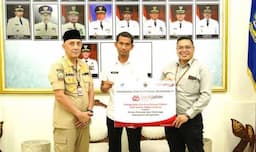 Bank Jatim Serahkan CSR Pengecatan Dinding Gor Sultan Abdul Kadirun Kepada Pemkab Bangkalan