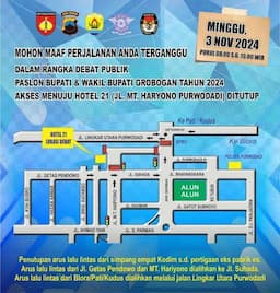 Ada Debat Cabup dan Cawabup, Polres Grobogan Tutup Akses Jalan Ke Hotel 21 Purwodadi