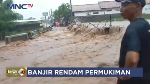 Sungai Bendo Krosok Meluap, Permukiman Warga di Kediri Terendam