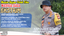 Kapolres Gowa Imbau Warga Waspada Cuaca Ekstrem di Musim Hujan