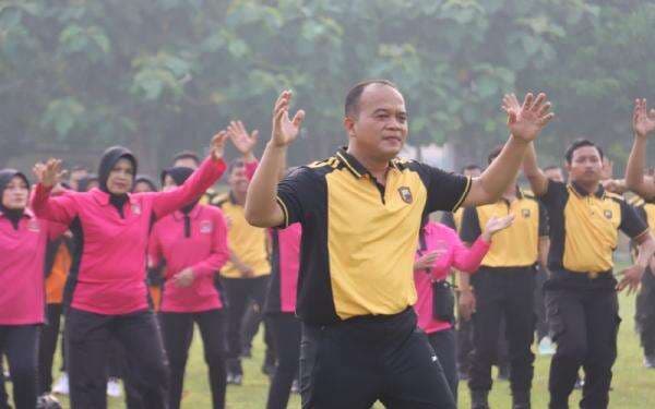 Jalin Keharmonisan dengan Anggota, Kapolres Sragen Adakan Olahraga Bersama