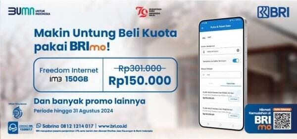 Yuk Beli Pulsa atau Paket Data Lewat BRImo, Dapatkan Promo Seru Akhir Bulan!