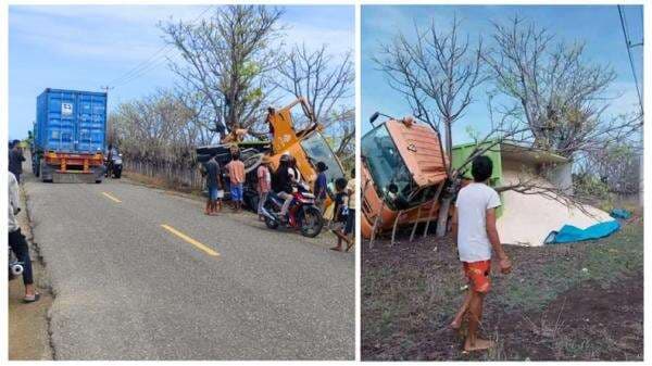 Lakalantas Truk Bermuatan Gula di Ruas Jalan Waingapu-Melolo, ini Penyebabnya