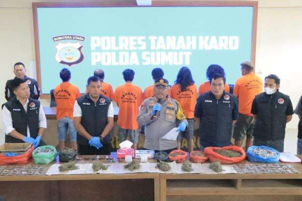 Polres Tanah Karo Bongkar Jaringan Narkoba Asal Aceh, 7 Tersangka Ditangkap