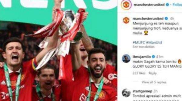 Manchester United Masuk Tren 'Es Teh' : Sindiran atau hanya Gimik?