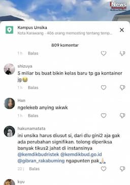 Jelang Penerimaan Mahasiswa Baru, Kampus Unsika Tuai Sorotan Tajam Netizen Sosial Media