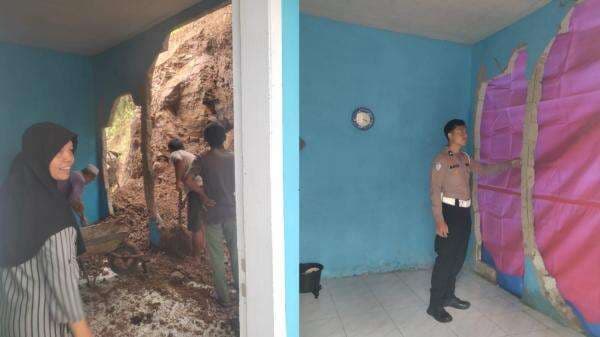 Dinding Rumah Warga di Ciamis Jebol Diterjang Longsor