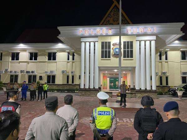 Polres Dumai Gelar Apel Patroli Sinergitas, Demi Jamin Keamanan Masa Tenang Jelang Pemungutan Suara