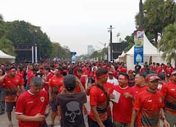 Para Pendukung Timnas Indonesia Mulai Padati SUGBK Jelang Laga Pertandingan Indonesia vs Jepang