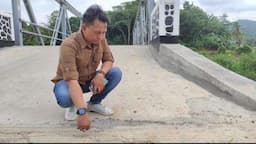 Viral! Belum 2 Bulan Diresmikan, Jembatan Sukahurip Subang Retak dan Melengkung