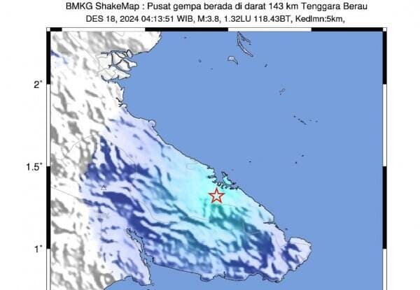 Gempa Dangkal M3,8 Guncang Berau Kaltim