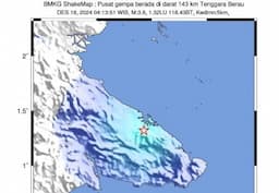 Gempa Dangkal M3,8 Guncang Berau Kaltim