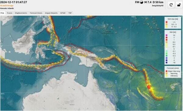 Breaking News! Gempa Dahsyat M7,5 Guncang&nbsp;Vanuatu hingga Sebabkan&nbsp;Tsunami