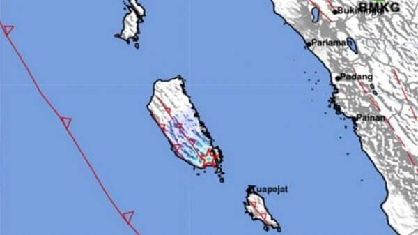 Gempa Hari Ini M4,1 Guncang Pulau Siberut Mentawai, Berpusat di Darat