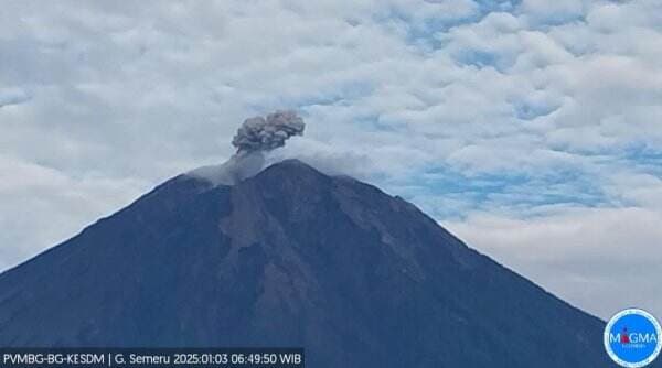 Gunung Semeru 4 Kali Erupsi Beruntun Pagi Ini