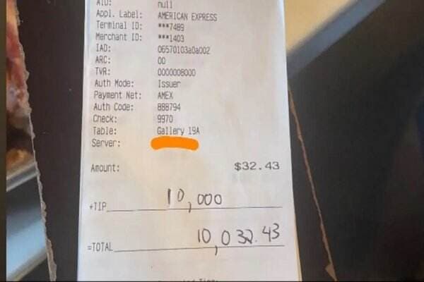 Heboh, Pelanggan Murah Hati Ini Beri Uang Tip Rp156 Juta ke Pelayan Kafe