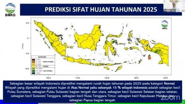 Waspada! BMKG Prediksi Curah Hujan di 15 Wilayah Indonesia Lebih Tinggi pada 2025