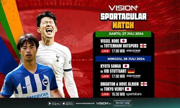 Jadwal Vissel Kobe vs Tottenham Hotspur, Live Streaming di Vision+!